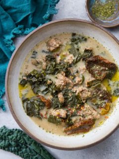 Creamy Crock Pot Sausage and Kale Soup