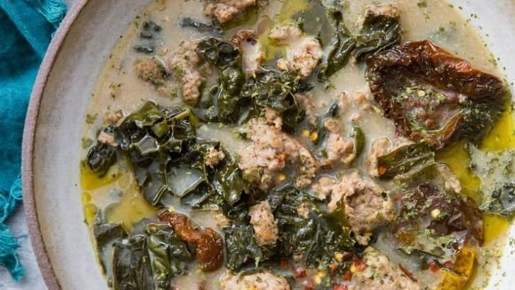 Creamy Crock Pot Sausage and Kale Soup