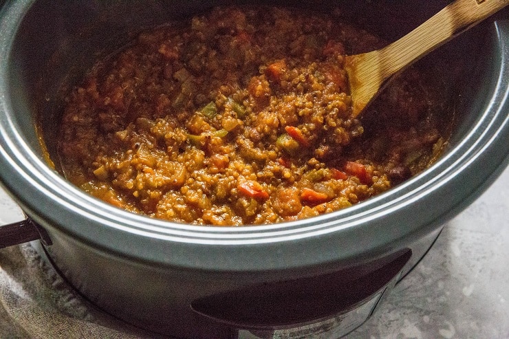 Crock Pot Vegan Pumpkin Chili - The Roasted Root