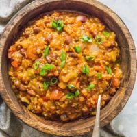 Crock Pot Vegan Pumpkin Chili - a nutritious vegetarian chili recipe made in the slow cooker | TheRoastedRoot.net