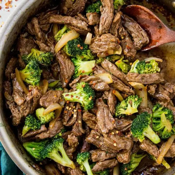 One-Skillet 30-Minute Paleo Broccoli Beef made soy-free and refined sugar-free. An easy weeknight dinner recipe | TheRoastedRoot.net