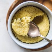 Grain-Free Vanilla Mug Cake - a paleo mug cake recipe made with almond flour - refined sugar-free and easy to make in the microwave | TheRoastedRoot.net