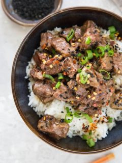 Pressure Cooker Paleo Korean Beef Bulgogi - an easy Korean beef recipe made soy-free and refined sugar-free | TheRoastedRoot.net