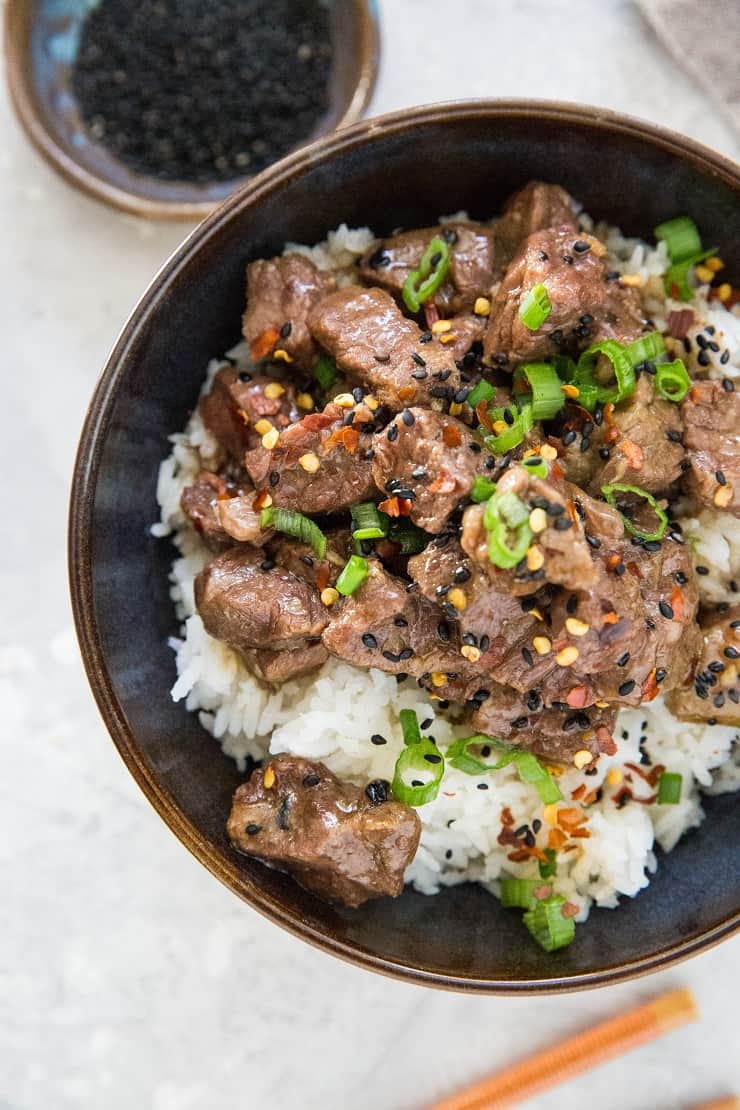 Instant Pot Beef Bulgogi - healthy Beef Bulgogi recipe made quick and easy in a pressure cooker. Soy-free and refined sugar-free 