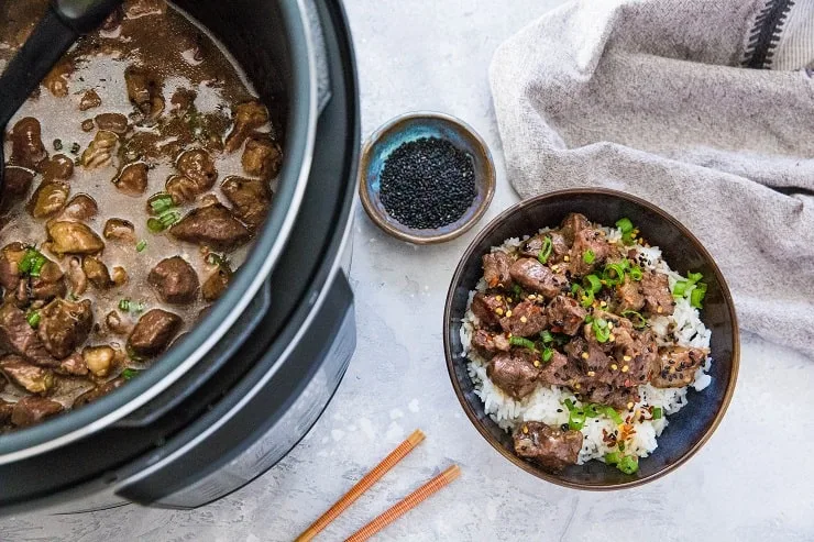 Pressure Cooker Beef Bulgogi - a korean beef recipe made in the Instant Pot. healthy, soy-free