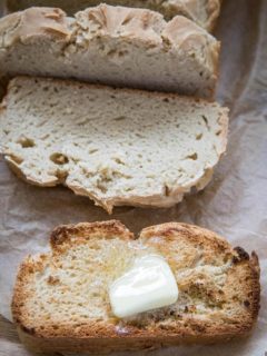 Easy Gluten-Free Sandwich Bread Recipe that requires only one type of flour! This goof-proof GF bread recipe is comforting and delicious.