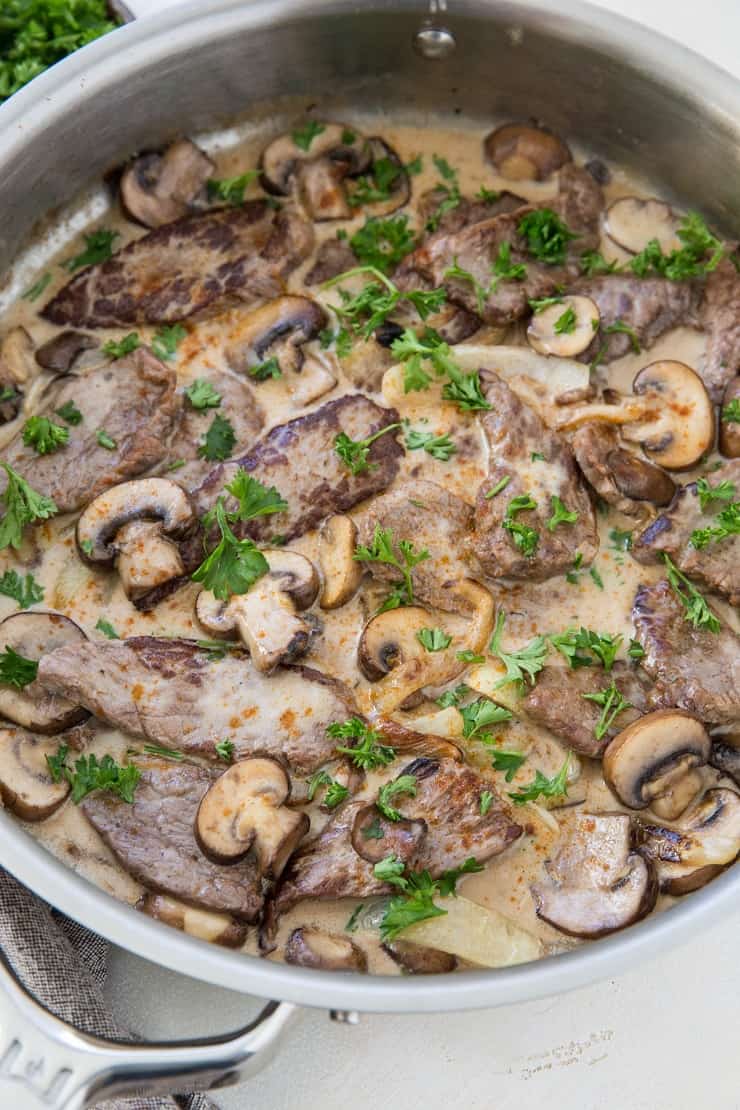 Paleo Beef Stroganoff - dairy-free, gluten-free, healthy beef stroganoff recipe