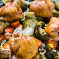 Turmeric Chicken Sheet Pan Dinner - an easy low-carb dinner recipe ready in less than an hour