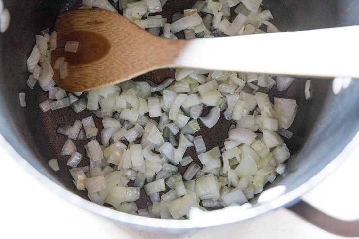 Sauté the onion in a pot