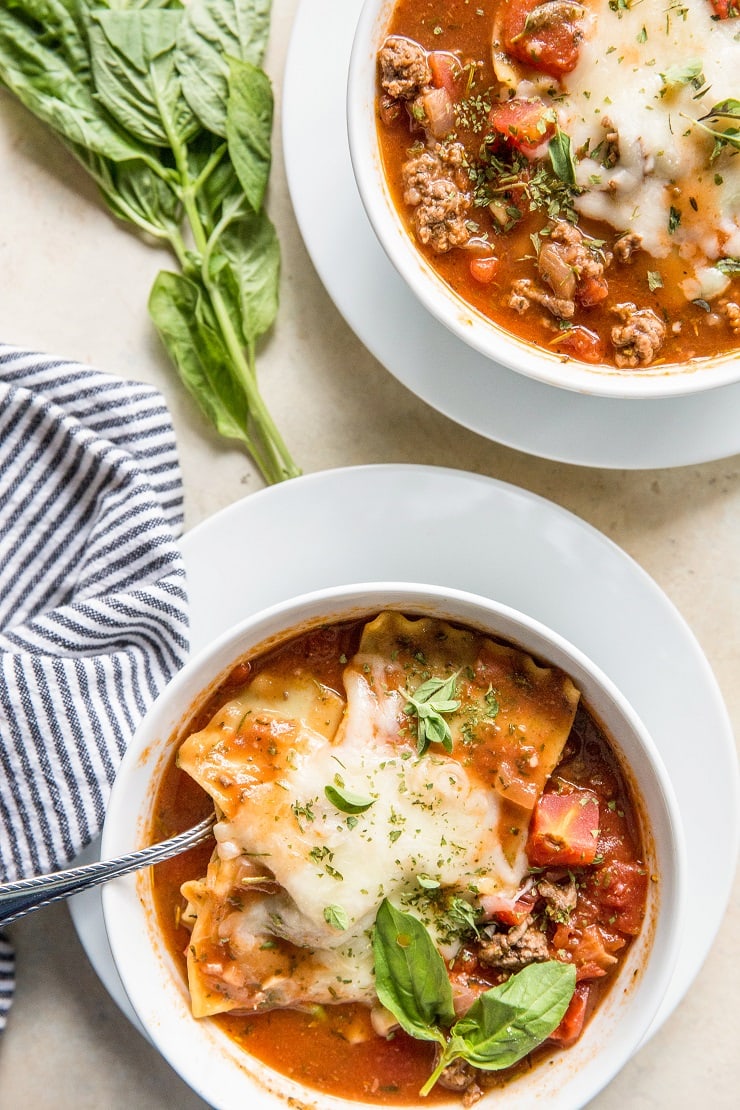 Instant Pot Lasagna Soup (Gluten-Free) - The Roasted Root