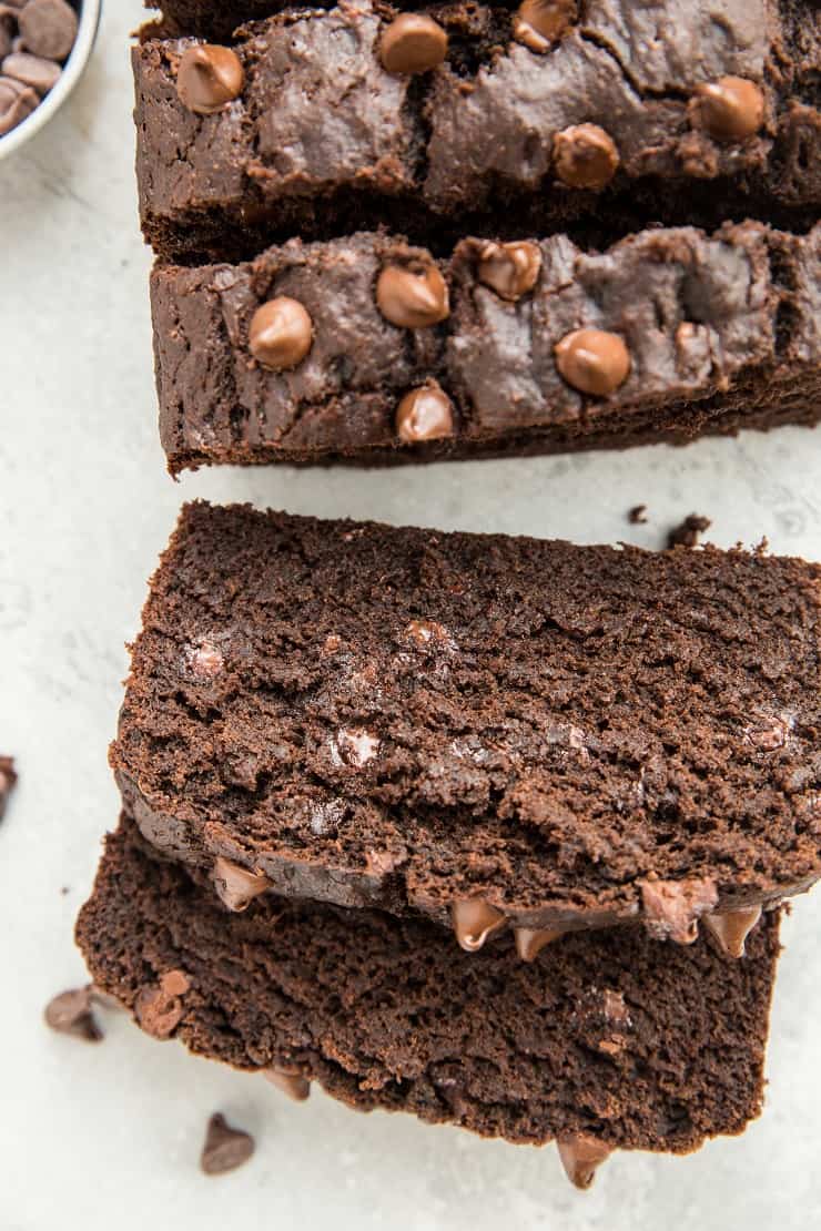 Double Chocolate Gluten-Free Banana Bread - refined sugar-free, moist, fluffy, delicious!