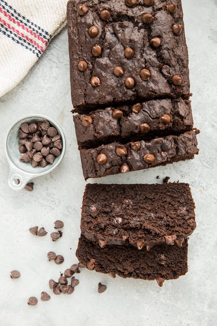 Double Chocolate Gluten-Free Banana Bread sweetened with coconut sugar