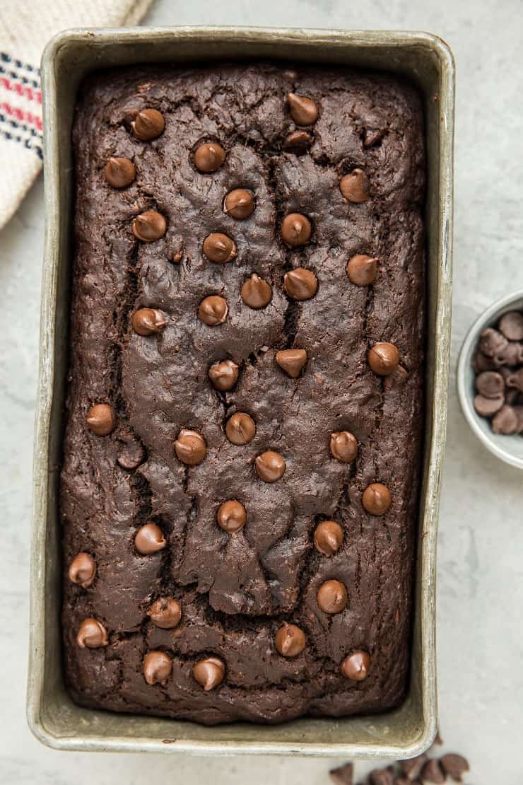 Gluten-Free Chocolate Banana Bread made refined sugar-free, moist and fluffy