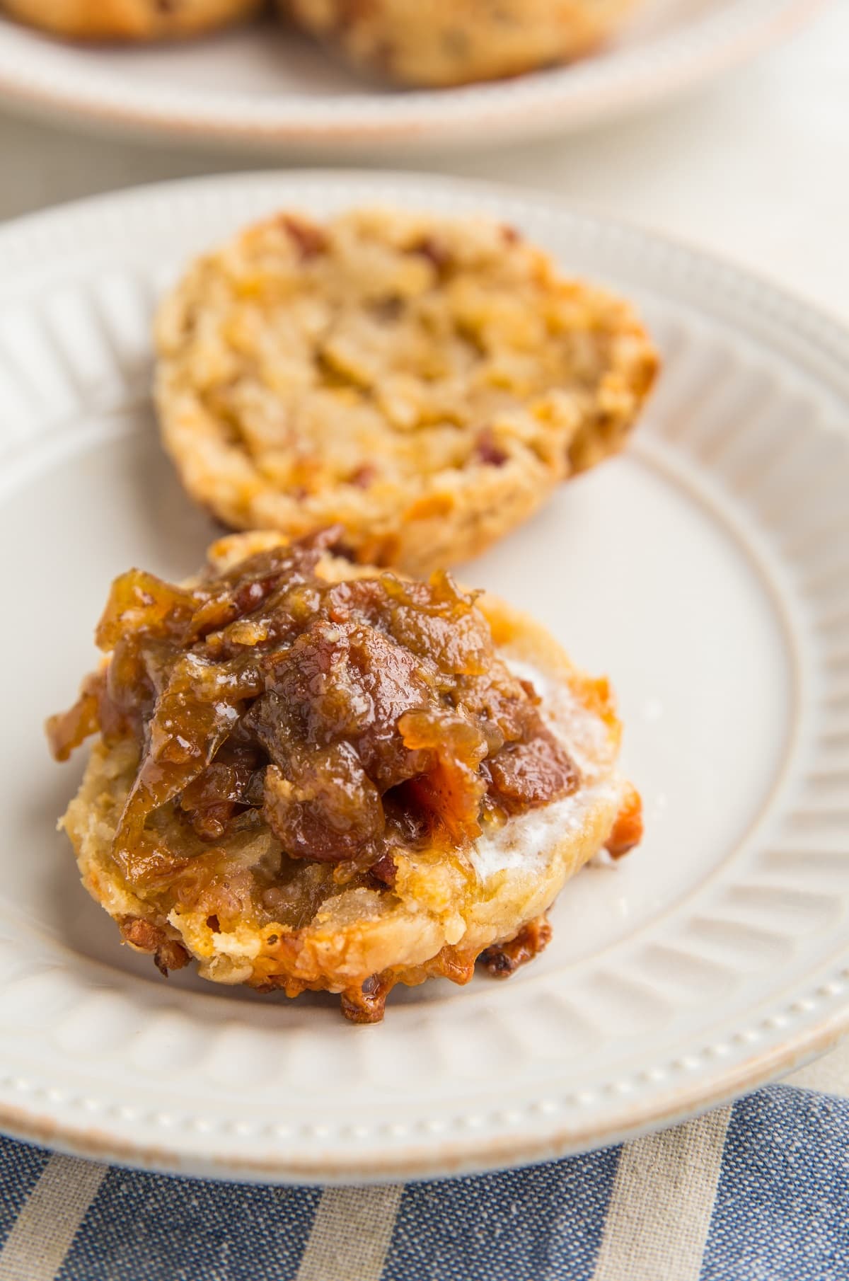 Plate of bacon cheddar biscuits