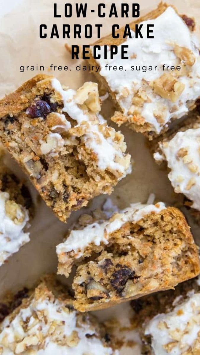 Low-Carb Carrot Cake Recipe - grain-free, dairy-free, sugar-free, moist, fluffy and amazing!