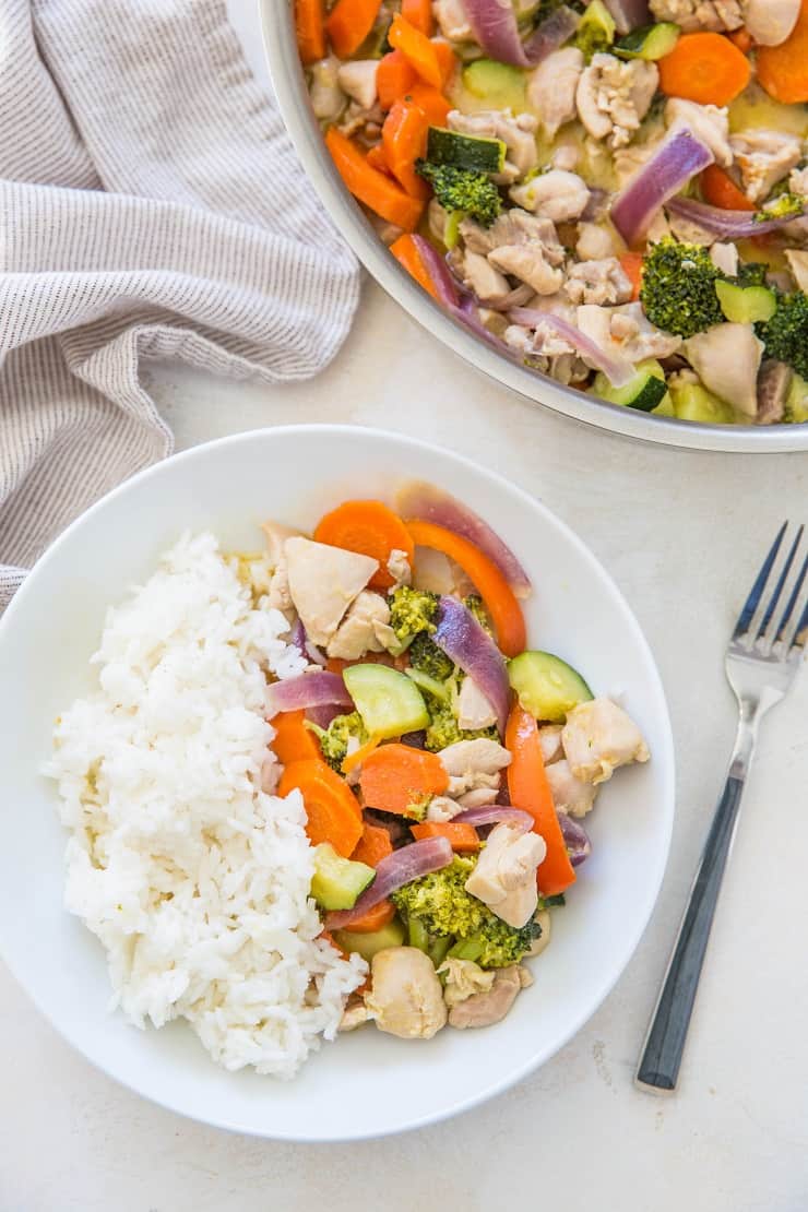 Orange Ginger Chicken Stir Fry - soy-free, sugar-free, healthy and delicious