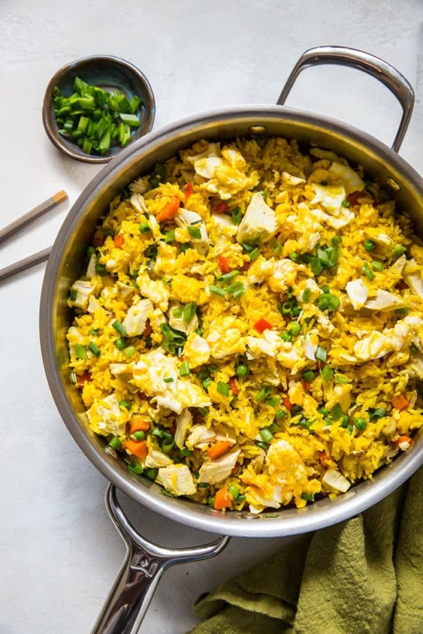 Turmeric Chicken Fried Rice - a vibrant, easy delicious gluten-free side dish