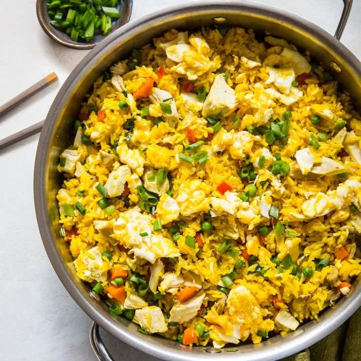 Turmeric Chicken Fried Rice - a vibrant, easy delicious gluten-free side dish