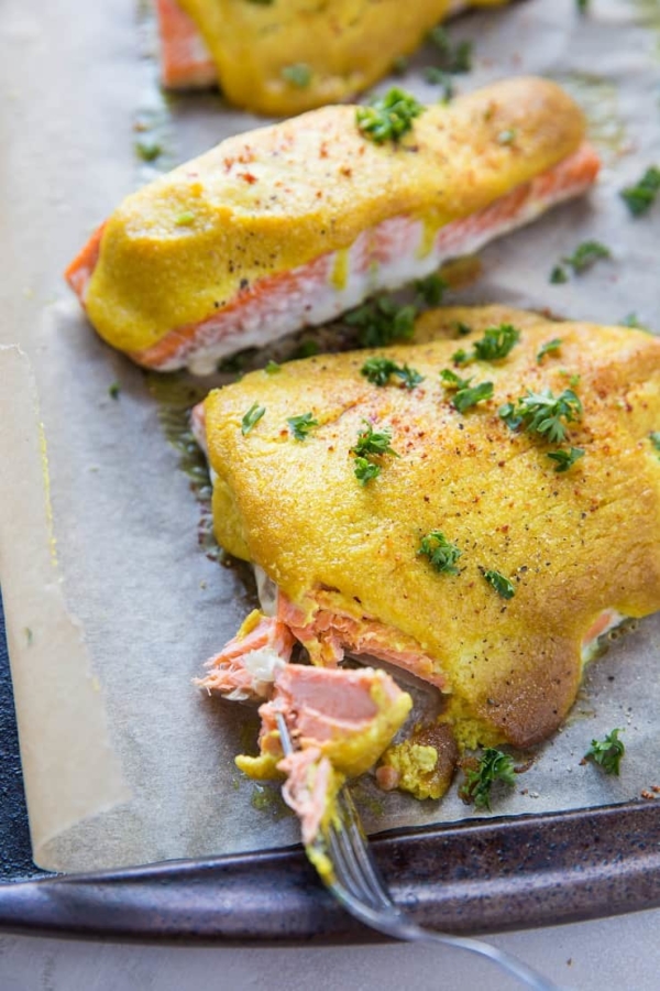 Creamy Turmeric Ginger Sockeye Salmon - an easy clean dinner recipe ready in less than 30 minutes!