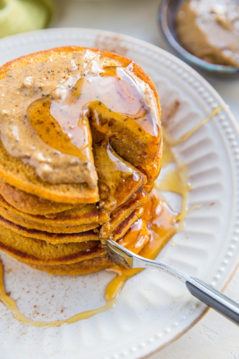 Gluten-Free Protein Pancakes made with sweet potato and rolled oats - an easy, delicious breakfast recipe