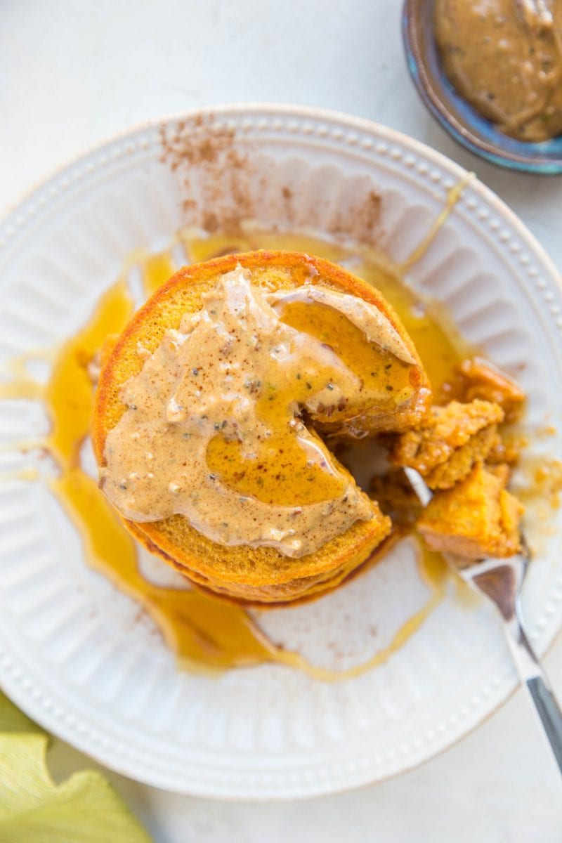 Gluten-Free Protein Pancakes made with sweet potato and rolled oats - an easy, delicious breakfast recipe