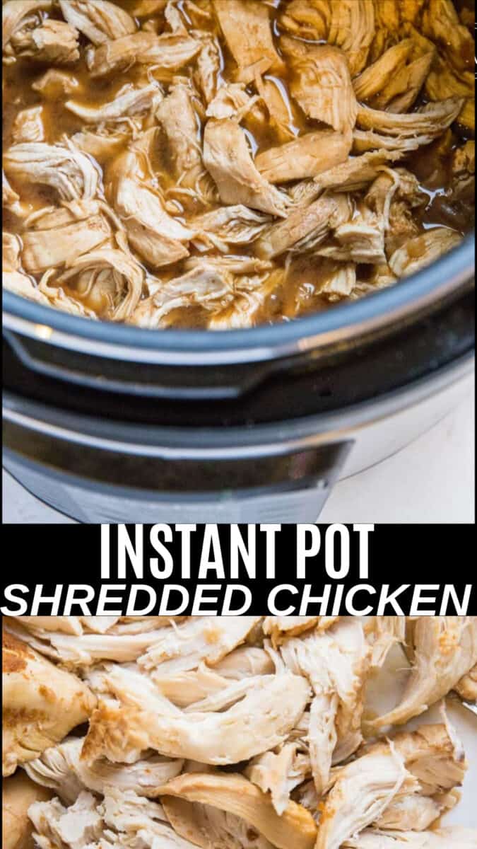 Shredded Chicken made in a pressure cooker - a quick and easy shredded chicken recipe that requires just a few ingredients and only 30 minutes from start to finish! Post includes all sorts of options for changing up the flavors.