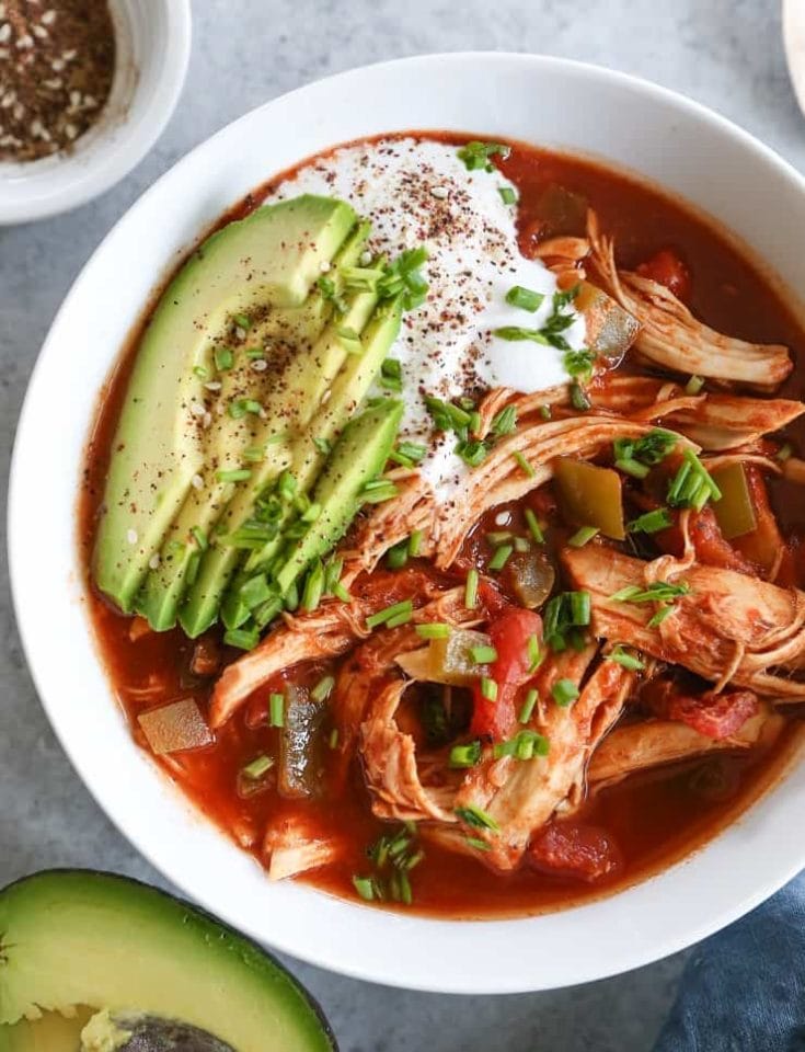 Slow Cooker Chicken Enchilada Soup - The Roasted Root
