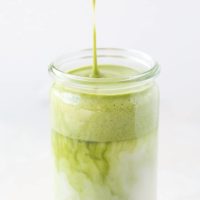 Whipped Matcha - a frothy take on matcha latte made with only a few ingredients. Vegan, paleo, dairy-free, refined sugar-free. A matcha version of Dalgona.