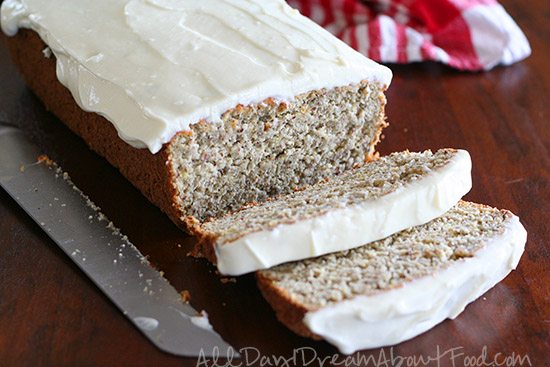 Keto Banana Bread with Caramel Frosting