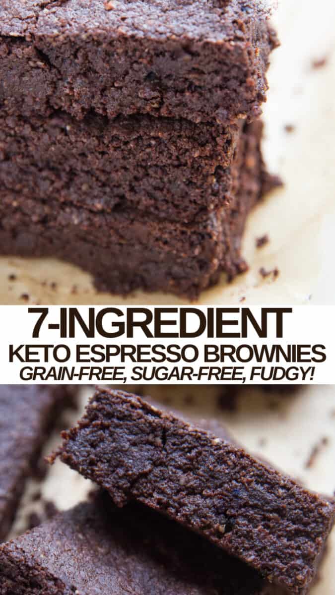 7-Ingredient Keto Espresso Brownies - grain-free, sugar-free, low-carb, fudgy and delicious