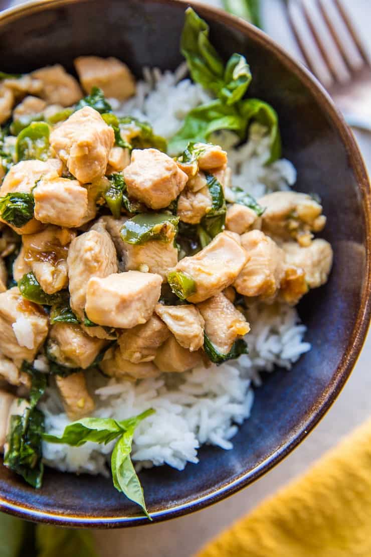 30-Minute Thai Basil Chicken - an easy one-pot recipe - Pad Krapow Gai 