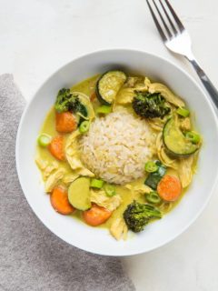 Red, Green, or Yellow Thai Curry for One Person - a quick, easy small batch curry recipe that takes only 15 minutes to make