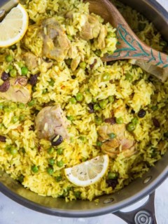 One-Pot Aromatic Saffron Chicken and Coconut Rice - a flavorful healthful fusion dinner recipe