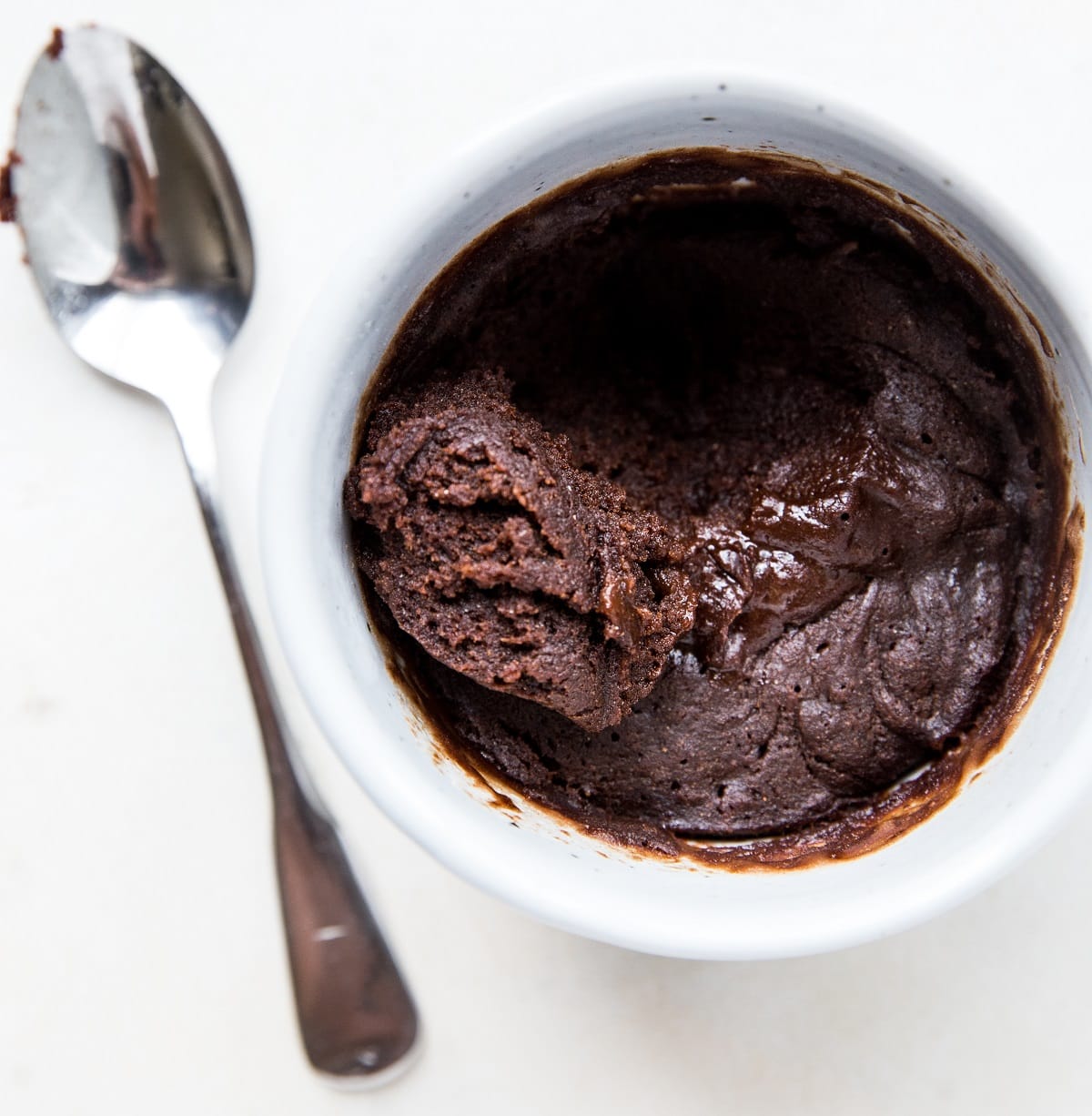 Gluten-Free Mug Brownie with coconut sugar - a single-serve brownie recipe made in the microwave 