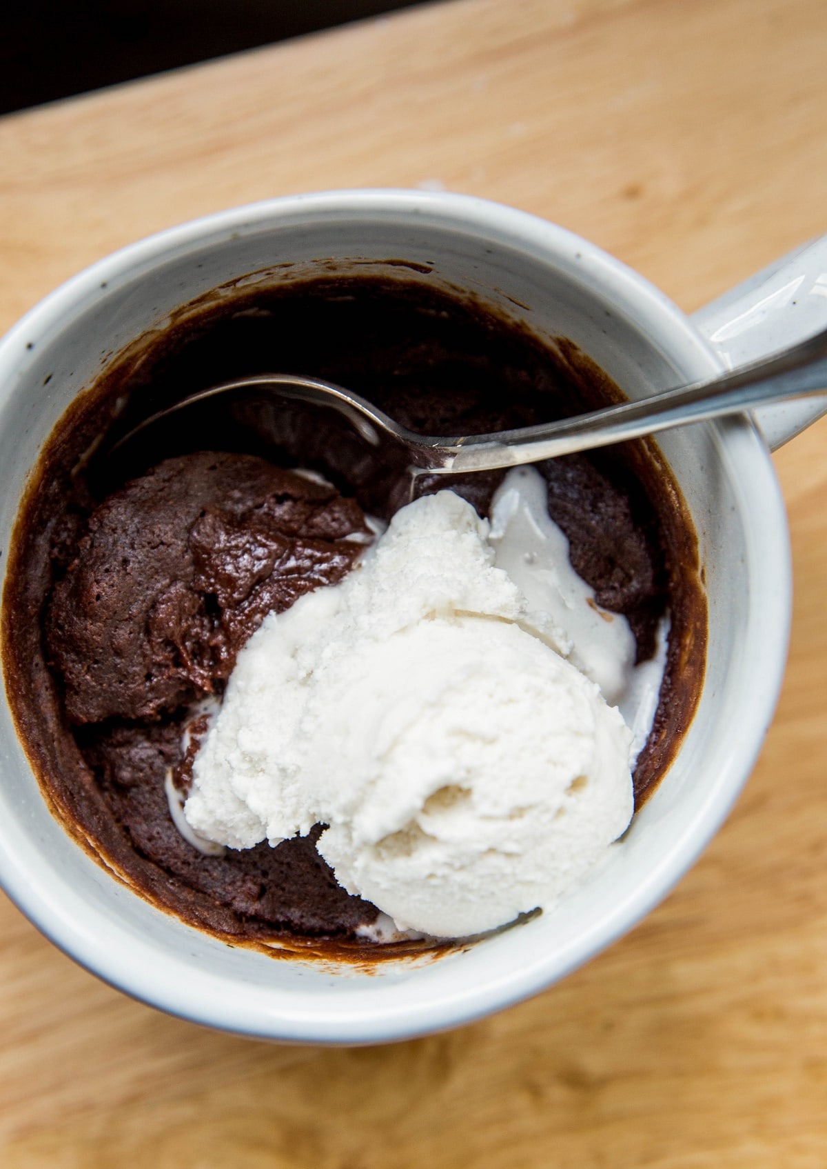 Gluten-Free Mug Brownie with coconut sugar - a single-serve brownie recipe made in the microwave 