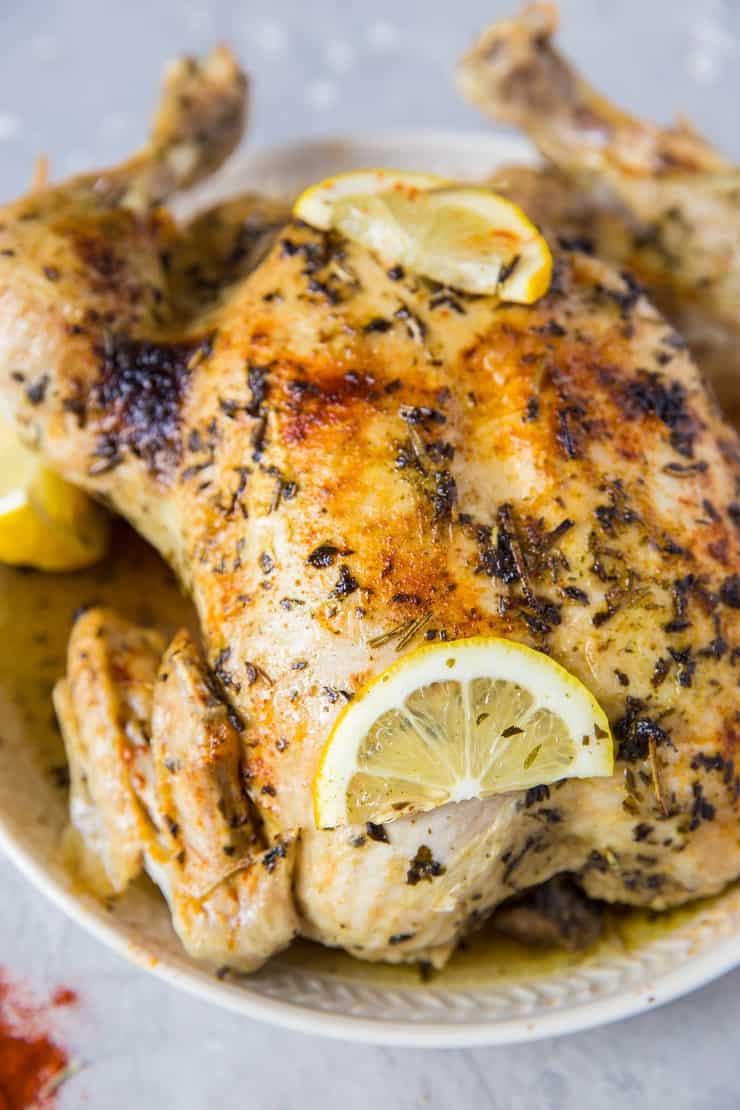 Instant Pot Garlic Herb Rotisserie Chicken - The Roasted Root