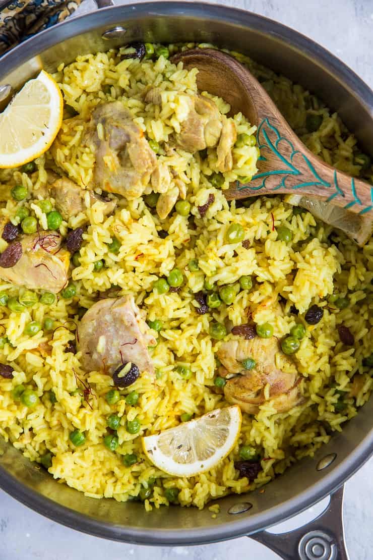 One-Pot Aromatic Saffron Chicken and Coconut Rice - a flavorful healthful fusion dinner recipe