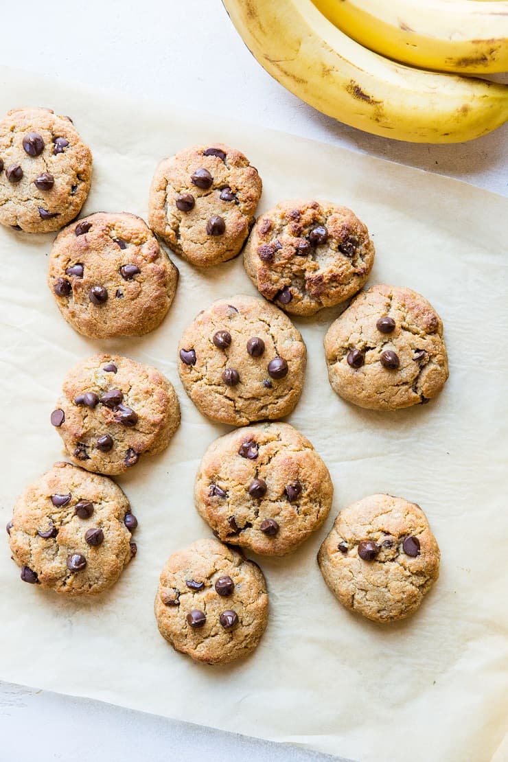 Paleo Vegan Banana Scones with Chocolate Chips - dairy-free, grain-free, made with almond flour