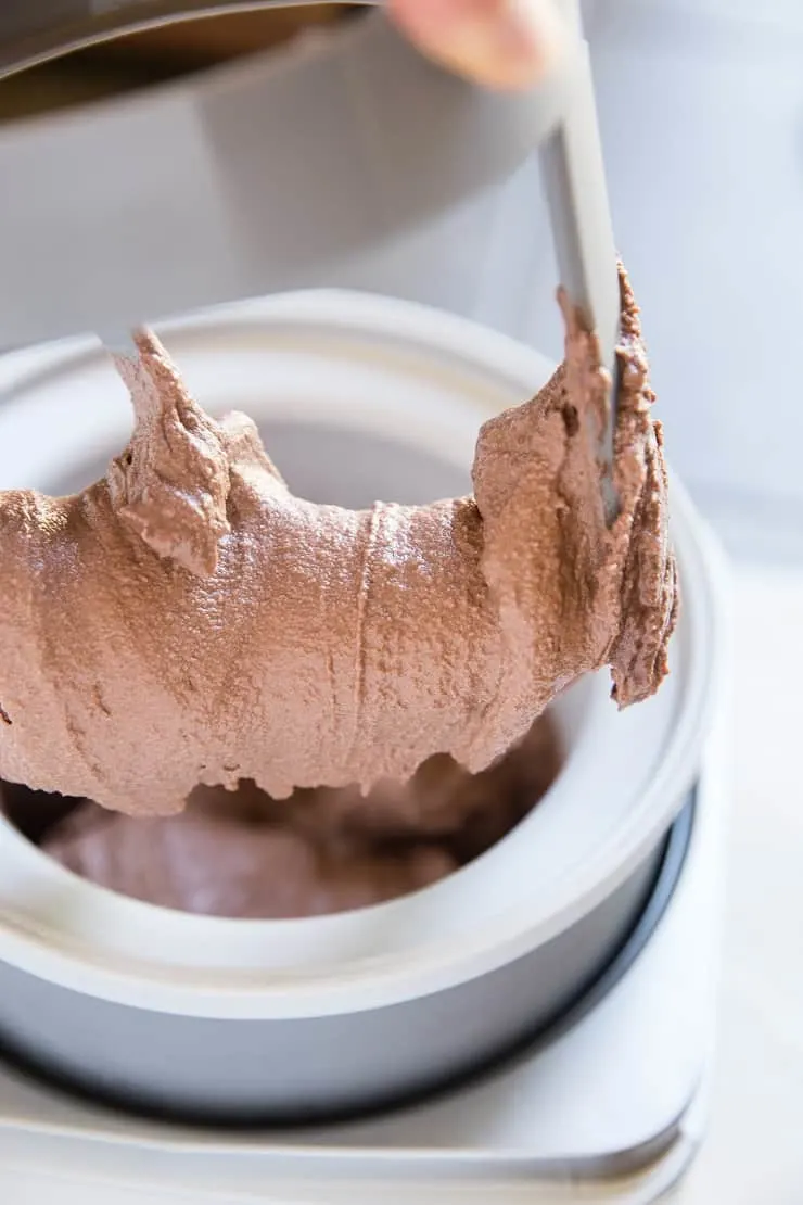 Chocolate Ice Cream made with just 4 ingredients in an ice cream maker