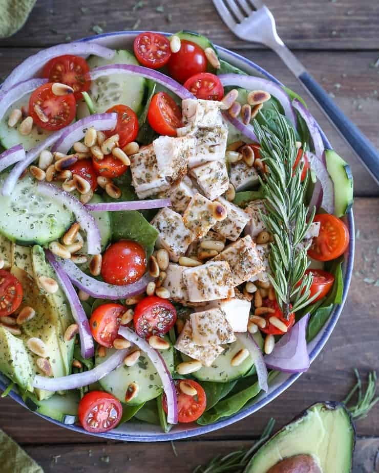 Herby Greek Spinach Salad - paleo, whole30, keto