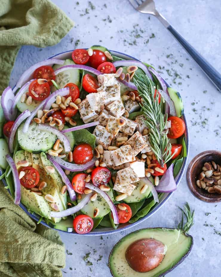 Herby Greek Spinach Salad - paleo, whole30, keto