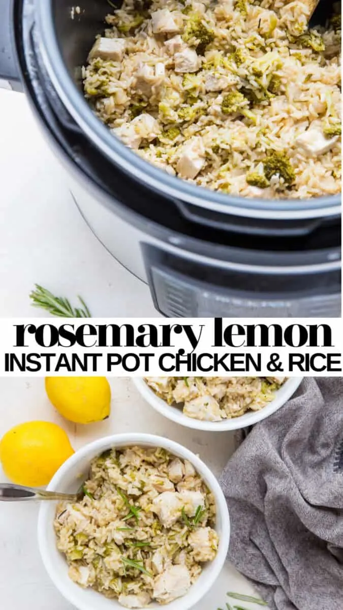 Rosemary Lemon Instant Pot Chicken and Rice - an easy, wholesome dinner recipe perfect for meal prep!