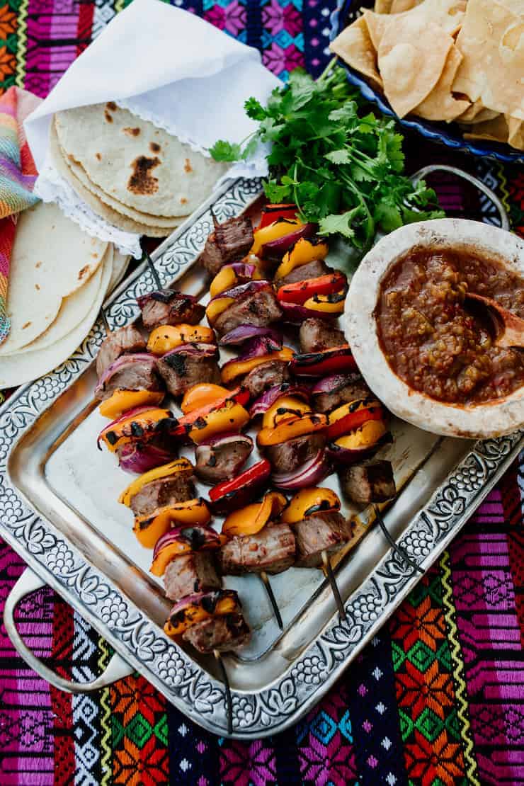 GRILLED STEAK FAJITA SKEWERS