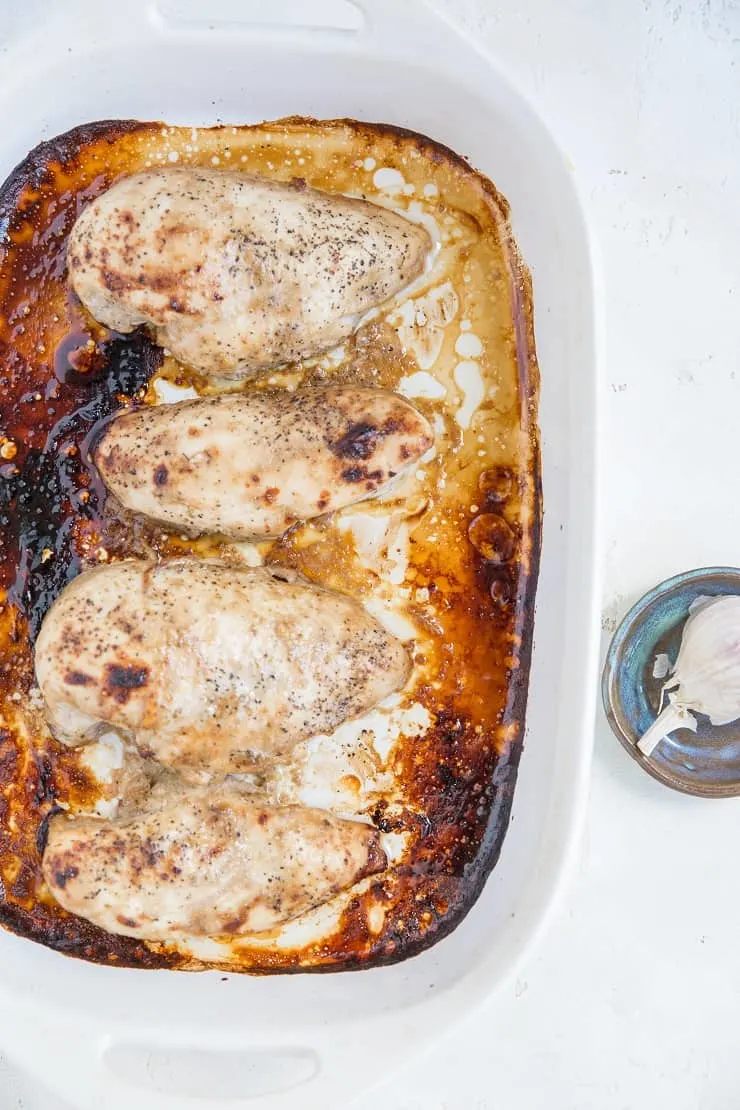 Balsamic Baked Chicken in a casserole dish