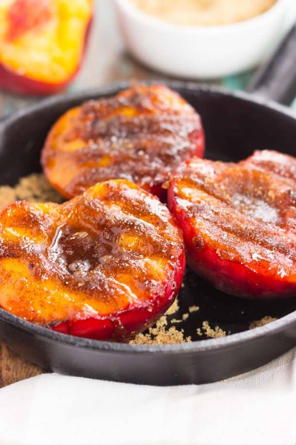 Grilled Peaches with Cinnamon and Brown Sugar