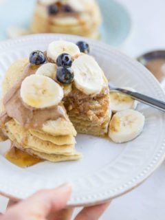 Gluten-Free Sourdough Pancakes made with no added flour - no waiting for the batter to sit overnight!