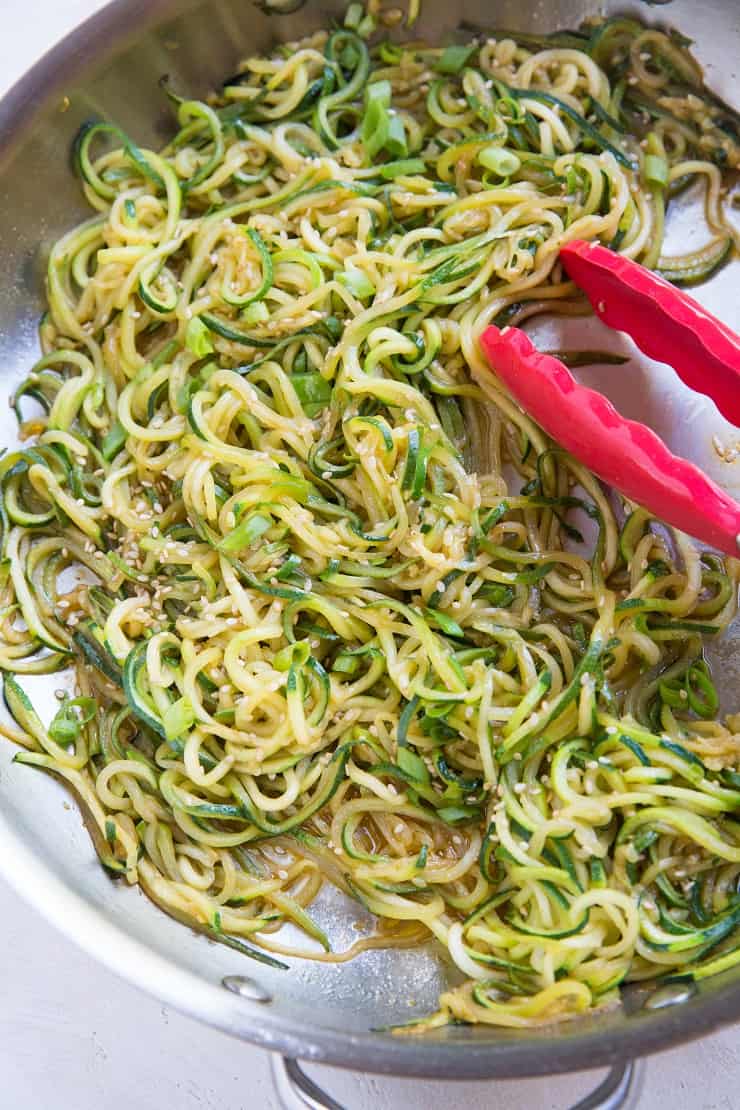 Garlicky Sesame Zucchini Noodles