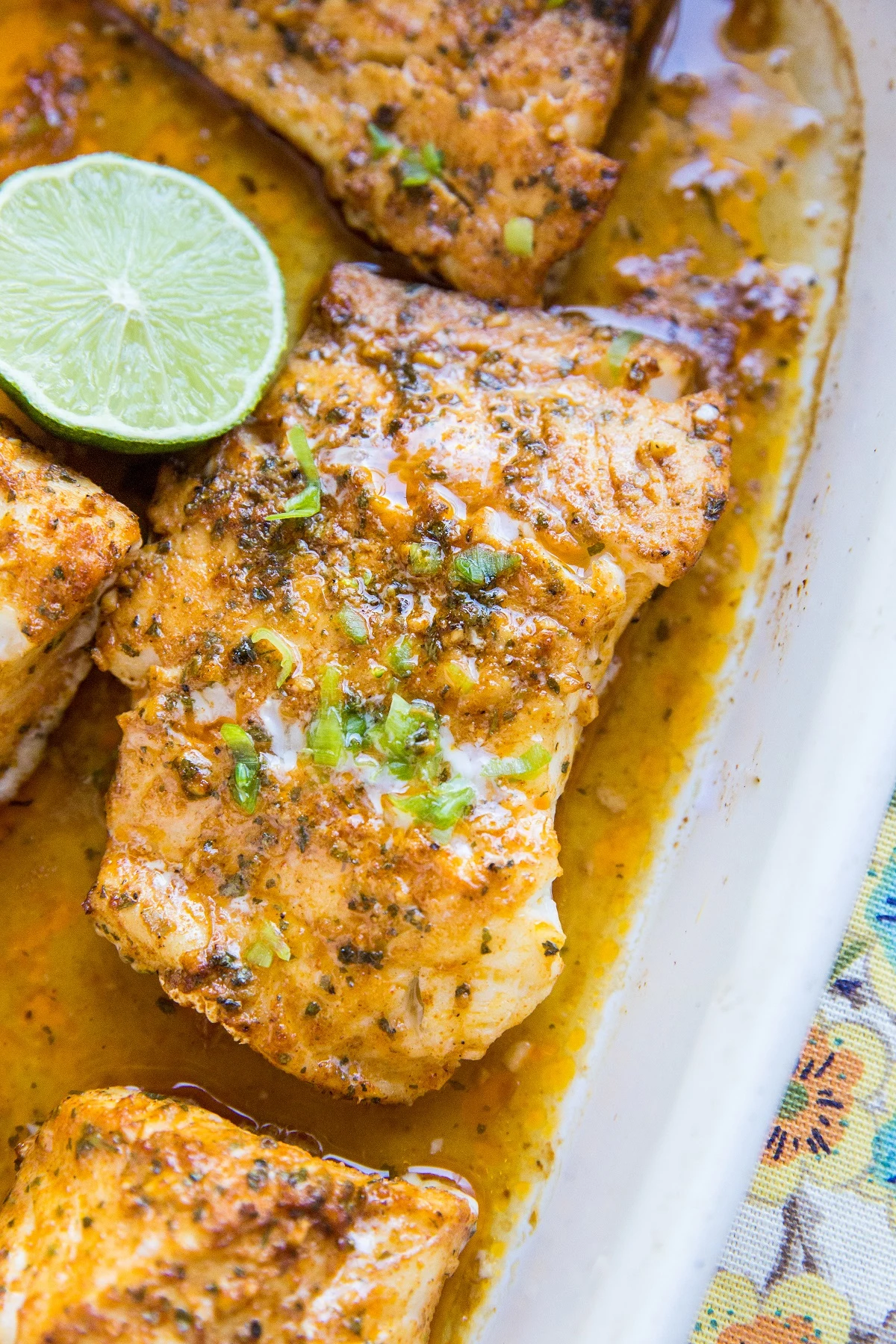 Chili Lime Baked Cod - an easy baked cod recipe in a garlic chili lime marinade. Few ingredients required for this healthy paleo, whole30, keto dinner recipe!