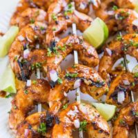 BBQ Grilled Chili Lime Shrimp Skewers - an easy grilled shrimp recipe that is paleo, keto and delicious!