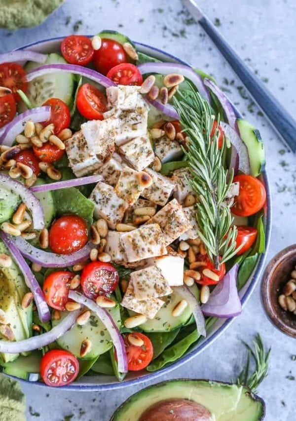 Herby Greek Spinach Salad - paleo, whole30, keto